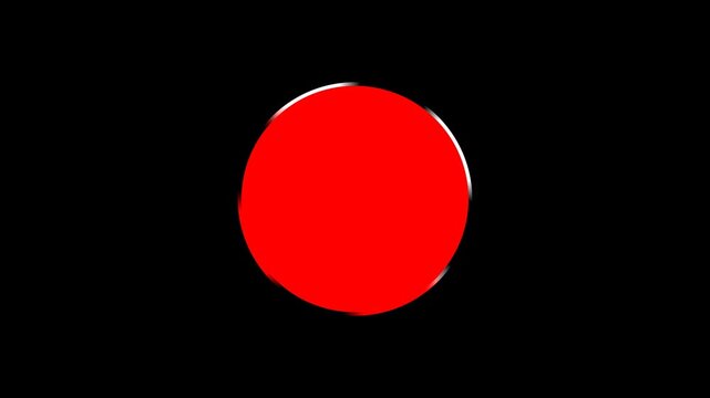 Minimal red circle animation with subtle white dashed outline, modern geometric motion overlay, clean alpha transparent background, perfect for highlights, icons, and transitions. alpha channel