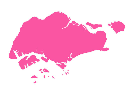 Vector Editable Pink Singapore Simple Map