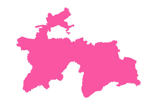 Vector Editable Pink Tajikistan Simple Map