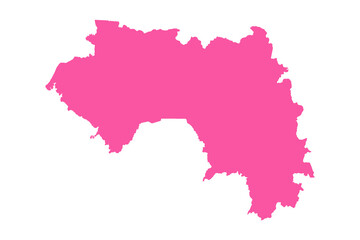 Obraz premium Vector Editable Pink Guinea Simple Map