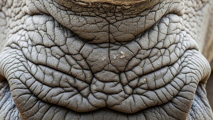 Close-up of an Elephants Trunk - A Textured Landscape of Wrinkles.