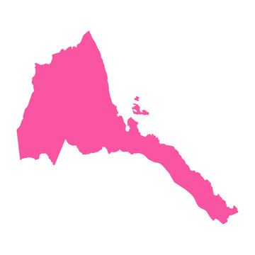 Vector Editable Pink Eritrea Simple Map
