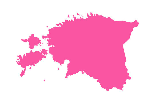 Vector Editable Pink Estonia Simple Map