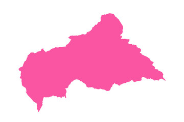 Obraz premium Vector Editable Pink Central African Republic Simple Map