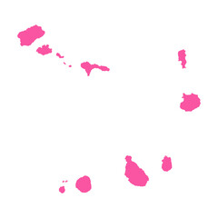 Vector Editable Pink Cape Verde Simple Map