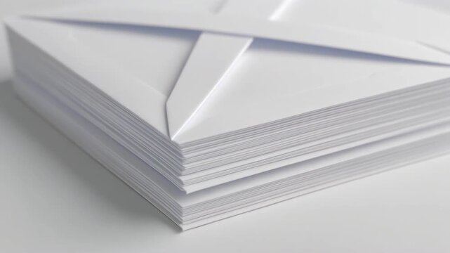 Stack of White Envelopes on White Surface.