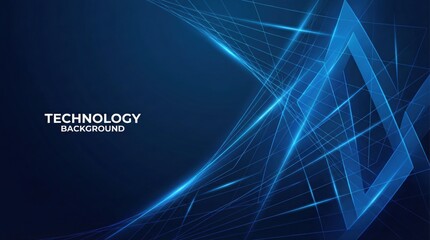Futuristic blue technology background with glowing lines,geometric shapes and perspective grid,perfect for presentations,digital concepts and innovation themes
