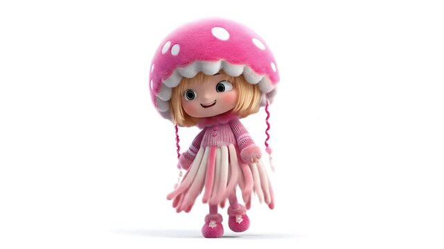 3d model cartoon character jellyfish costume