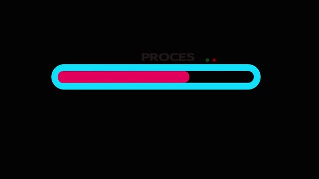 Progress bar loading animation with text