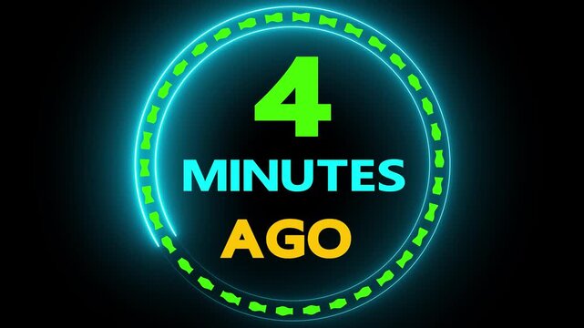 Four minutes ago text motion graphic