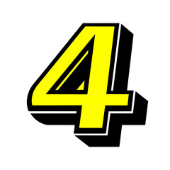 Obraz premium logo letter number4