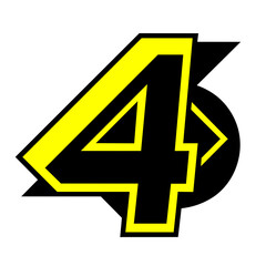 Fototapeta premium logo letter number4