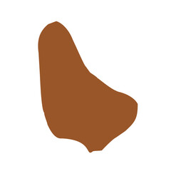 Vector Brown Barbados Map Isolated on White Background