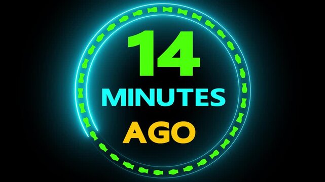 Fourteen minutes ago neon digital timer