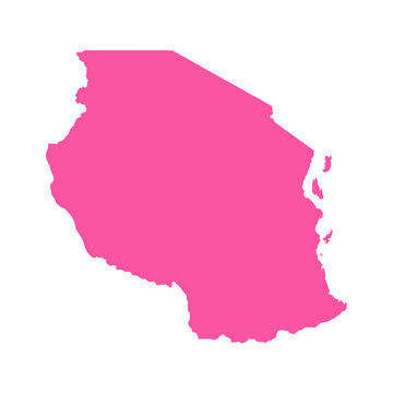 Vector Editable Pink Tanzania Simple Map