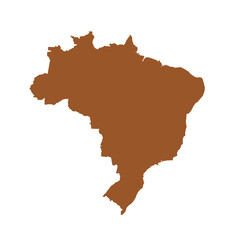 Obraz premium Vector Brown Brazil Map Isolated on White Background