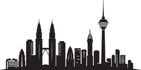 Kuala Lumpur City Skyline Vector