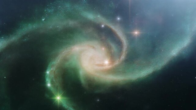 Spiral Galaxy with Stars and Cosmic Dust.