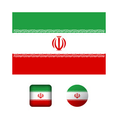 Iran Flag Flat Icons Collection