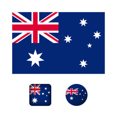 Australia Flag Flat Icons Collection