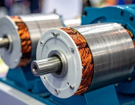 Industrial Electric Motor Components Closeup.