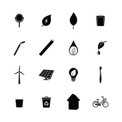 set of black and white icons for web