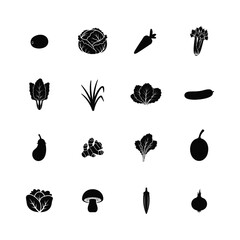 black and white icons set
