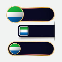Fototapeta premium Shiny Sierra Leone Flag Banners Set