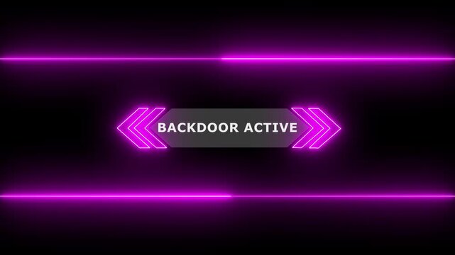 Animation of Callout, HUD UI elements on black color background. Animation of HUD elements with text "Blackdoor Active". Callout futuristic hud animation digital white tone six pack screen,4K