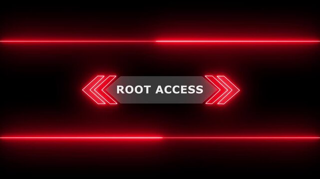 Animation of Callout, HUD UI elements on black color background. Animation of HUD elements with text "Root Access". Callout futuristic hud animation digital white tone six pack on the black screen,4K