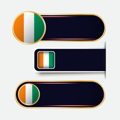 Shiny Ivory Coast Flag Banners Set © Vectoro