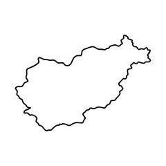 Obraz premium Hungary Map Minimal Line Art