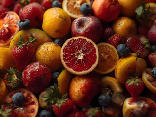 Vibrant mix of fresh fruits for healthy eating and nutrition