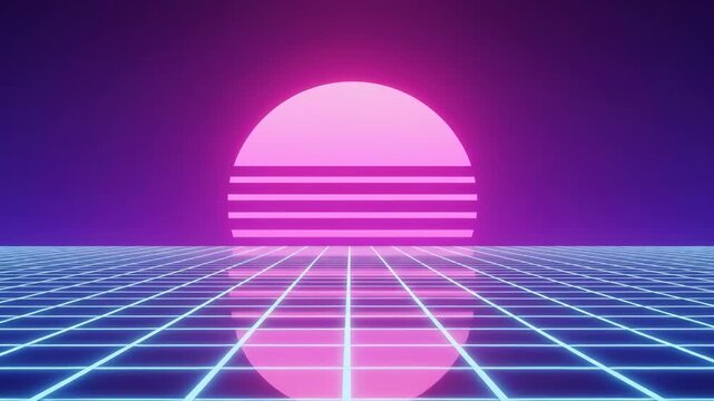 Starting something new with a vibrant neon sunset grid