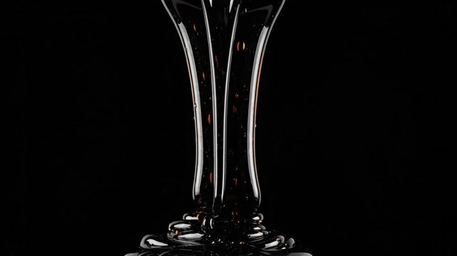 Dark Liquid Cascade - A Viscous Descent in High Contrast.
