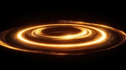 Fototapeta premium Glowing Energy Ring on Black Background with Motion Blur and Dynamic Light Effects