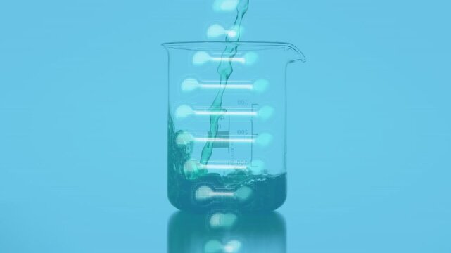 Animation of dna strand over beaker