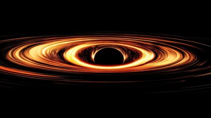 Stunning Visualization of a Black Hole Surrounded by Swirling Accretion Disk in Vibrant Colors