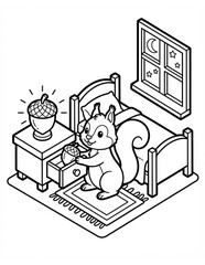Naklejka premium Cartoon office worker man using a laptop computer at home in a funny business illustration style