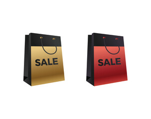 Bold Sale Shopping Bags isolated in whitebackground ,Eye-Catching Sale Shopping Bags for Retail Promotions