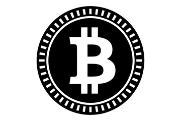 Obraz premium monochrome illustration of bitcoin emblem symbol, symbolizing digital currency revolution, futuristic financial concept 