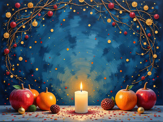 christmas background with candle