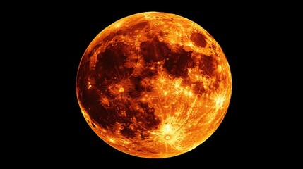 Stunning Close-up of Illuminated Venus Surface with Detailed Texture and Surface Features against Black Background