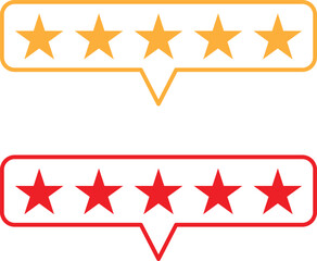 Obraz premium Five Star Rating Vector Icons, Customer Review Feedback Symbol Design