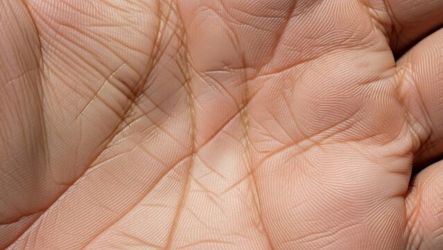 Detailed Palmistry Analysis - Close-Up of Hand Lines and Texture.