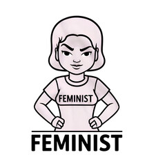 Feminist Empowerment Cartoon Illustration