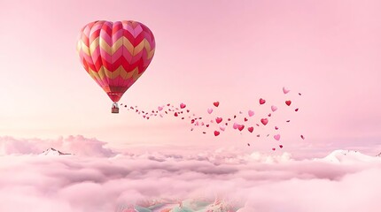 Obraz premium Romantic Hot Air Balloon Flight