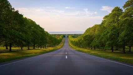 Fototapeta premium Scenic Road Through Lush Trees