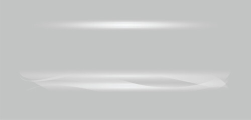 Realistic white glow light effect with abstract transparent lens flare and glowing speed lines on gray background vector illustration