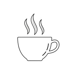 Steaming Coffee Cup Icon Outline - Minimalist Hot Beverage Symbol